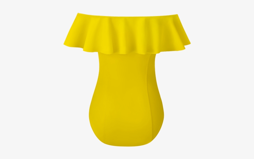 Mira Lemon Bonded Flounce Maillot - Maillot, transparent png download