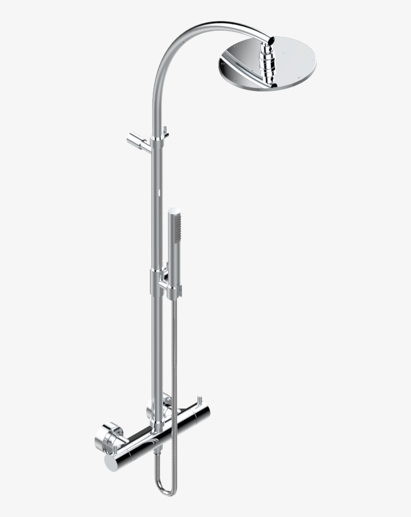 Wall Mounted Thermostatic Shower Mixer 1/2" With Shower - Shower Head, transparent png download