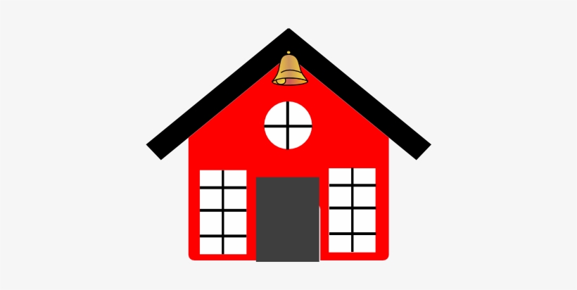 Recropped School House With Bell - School Bell Png, transparent png download