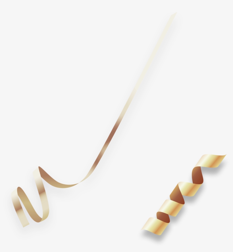 Golden Gradient Ribbon Decoration Vector - Portable Network Graphics, transparent png download