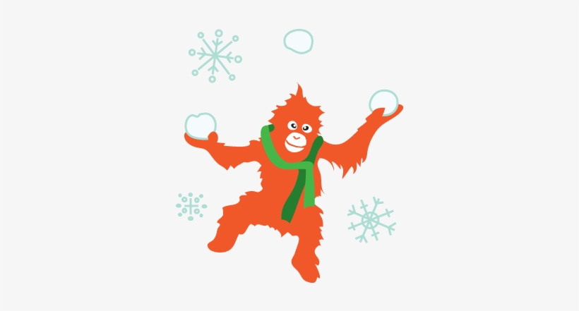 Orang Utan And Snow, transparent png download