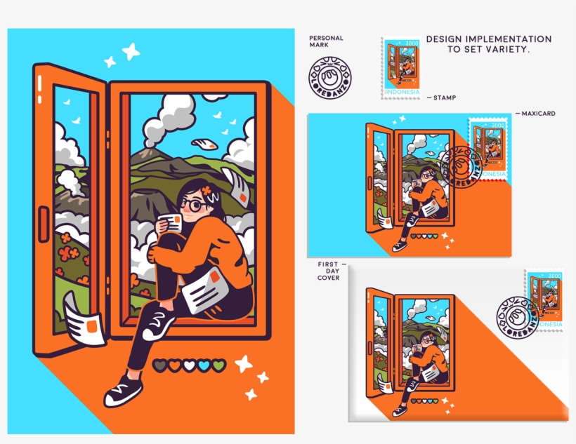 Postcrossing Indonesia”, I Made An Illustration Of - Postage Stamp, transparent png download