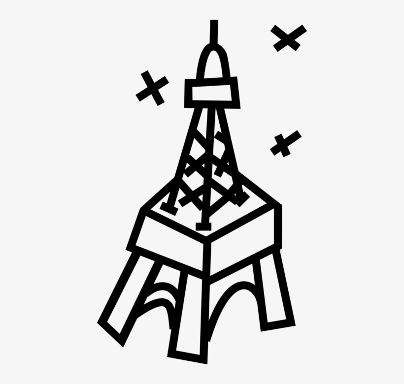 Vector Illustration Of Eiffel Tower On Champ De Mars, transparent png download
