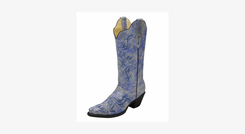 Corral Women's Distressed Fluorescent Blue Tribal Embroidered - Cowboy Boot, transparent png download