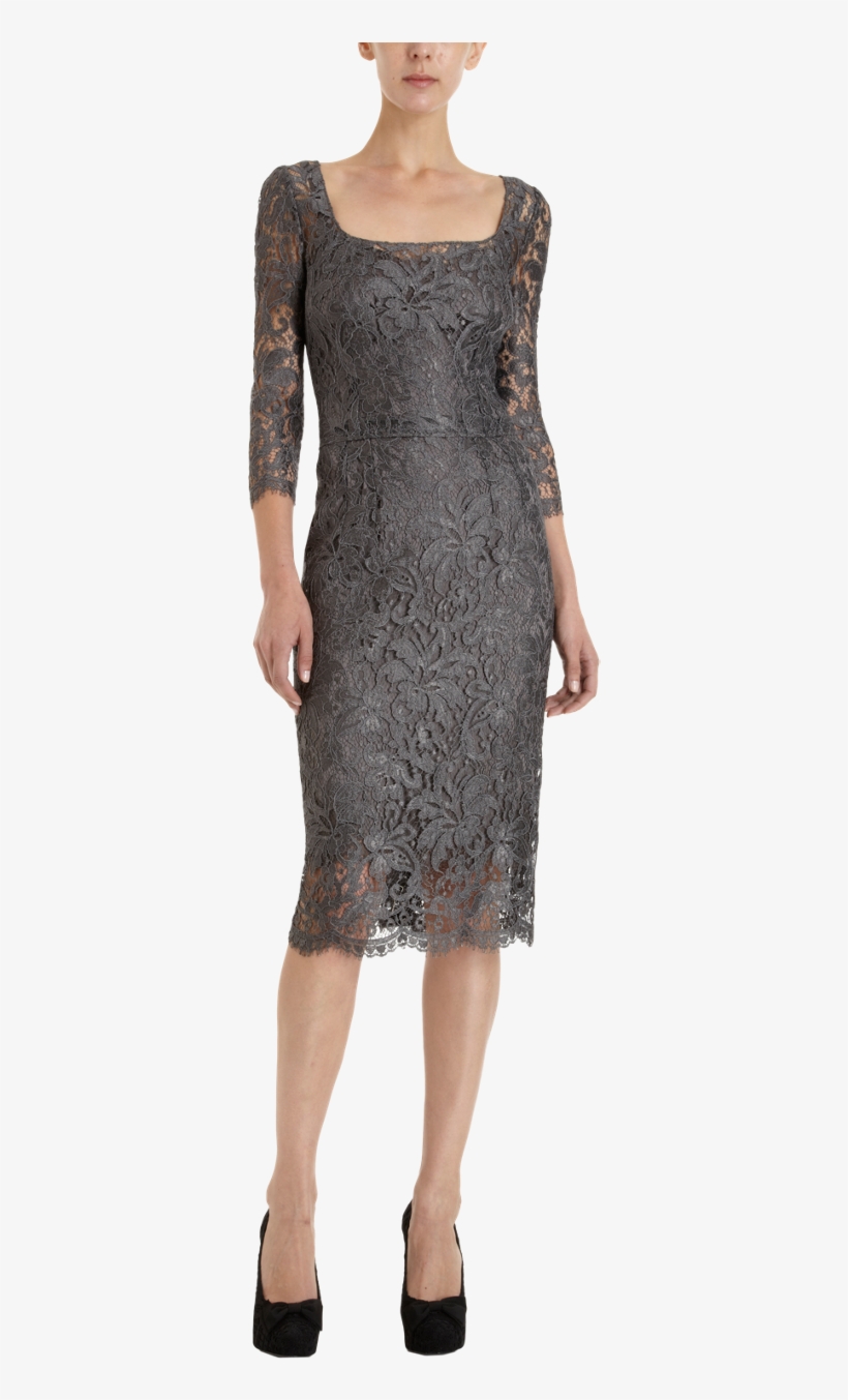 Dolce & Gabbana Fabuloustimeless Lace Overlay Sheath - Dolce And Gabbana Grey Lace Dress, transparent png download