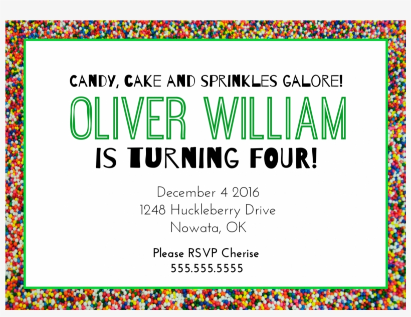 Birthday Invitation With Sprinkles Border - Circle, transparent png download