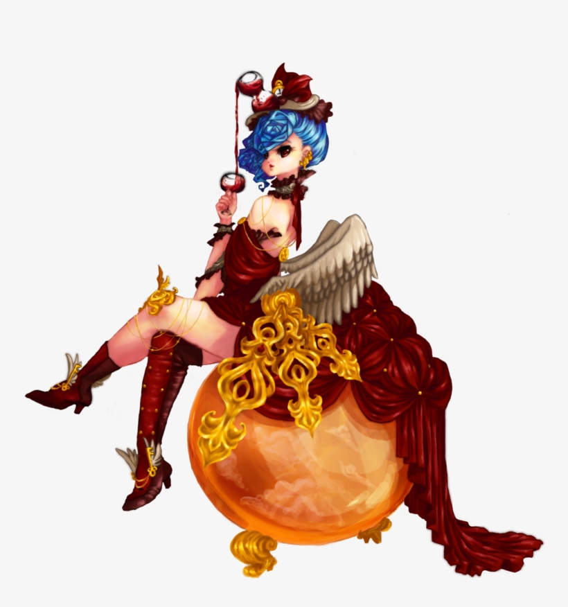 Red Angelic Female Sorcerer Mascot - Illustration, transparent png download