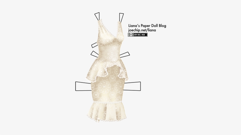 A Sleeveless Ivory Dress With A Lace Peplum And A Ruffle - Lace, transparent png download
