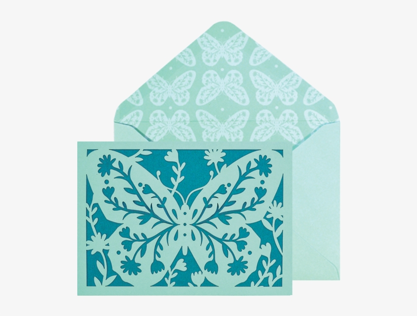 Cutting Edge Holly Blue Butterfly - Portico Laser Cut Floral Butterfly Notecards, Box, transparent png download