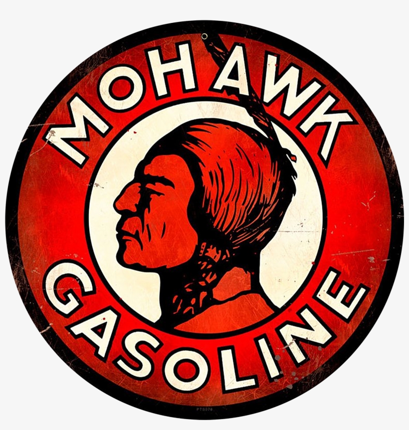 Vintage Mohawk Gasoline Sign - Mohawk Gasoline Logo, transparent png download
