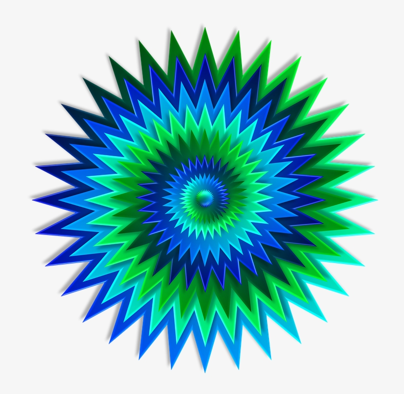 Star, 3d, Gradient, Blue, Green, Shades, Shapes, Hues - Specials Transparent, transparent png download