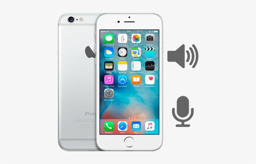 Iphone6 Microphone Speaker Replacement - Apple Iphone 6 16 Gb Silver, transparent png download