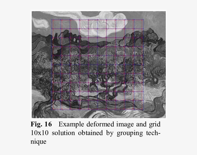 Example Large Deformed Image And Grid Solution Obtained - Vincent Van Gogh - Olive Trees Canvas, transparent png download