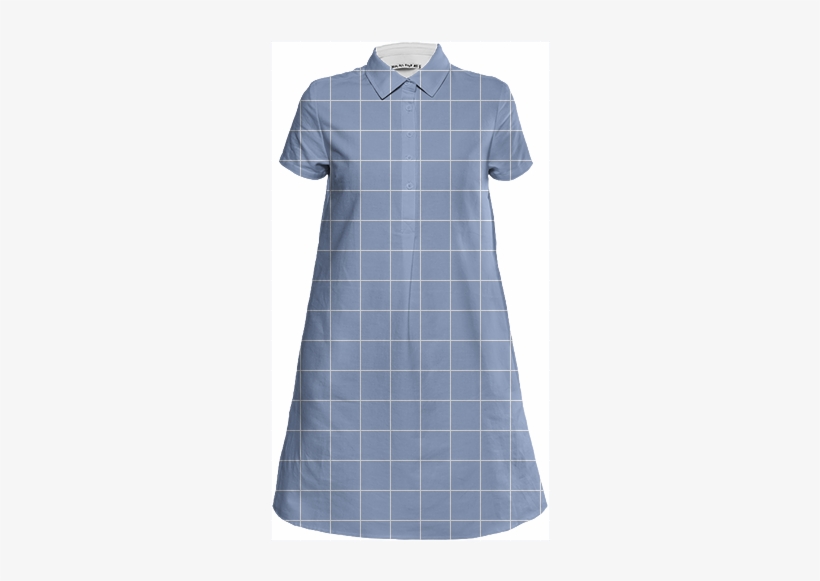 Pantone Serenity Large Grid Shirt Dress $98 - Pastel Shirt Aesthetic Transparent, transparent png download