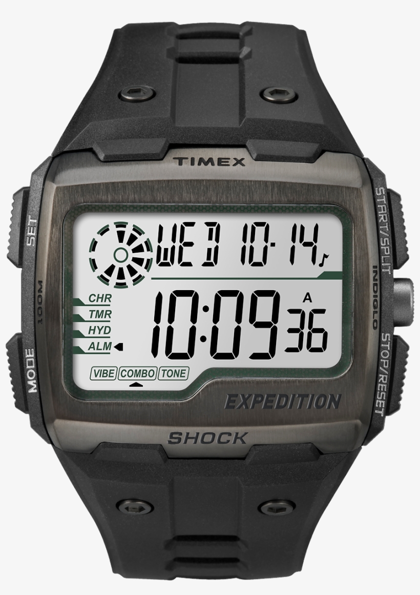 Expedition Grid Shock 50mm Resin Strap Watch Black/gray - Timex Expedition Grid Shock Tw4b02500 Watch, transparent png download