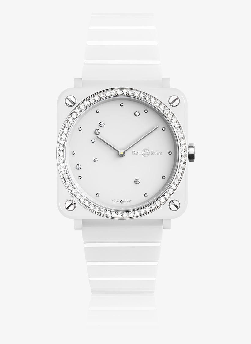 Br S White Diamond Eagle Diamonds - Bell & Ross Br-s White Ceramic Diamond Ceramic, transparent png download