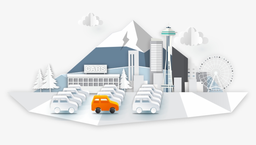 Illustration Of Several Cars Lined Up In Front A Car - Car, transparent png download