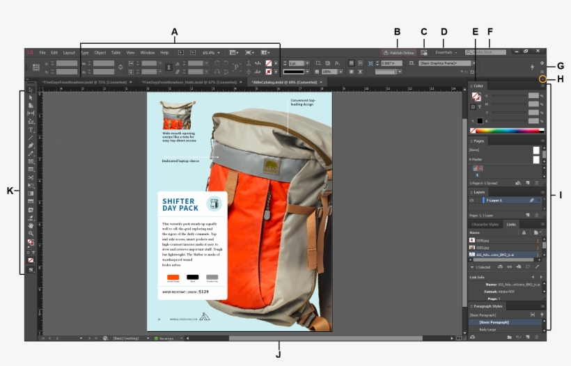 Default Indesign Workspace - Indesign Interface, transparent png download