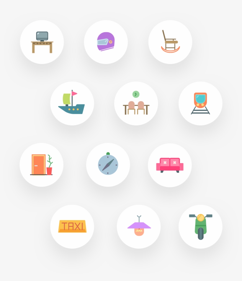 192 Custom Transport & Household Icons - Чехол Zte Blade A1, transparent png download