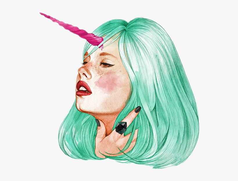 Girltumblr Girl Unicorn Unicorngirl Tumblur Tumbler - Unicorn Girl, transparent png download