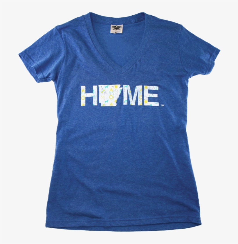 Arkansas Blue Ladies V-neck - T-shirt, transparent png download
