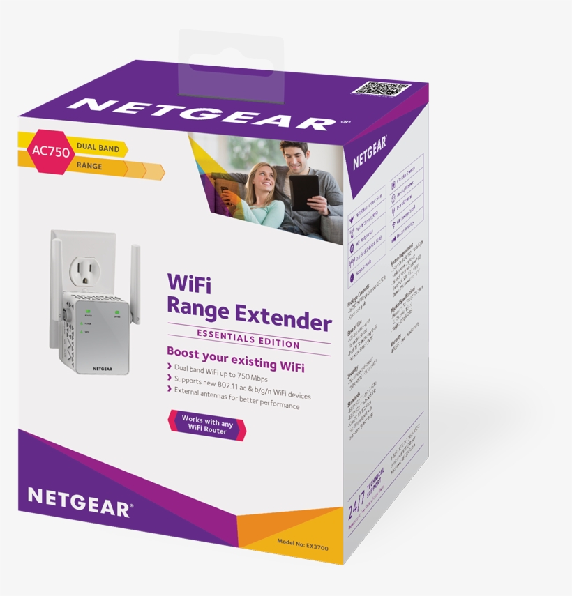 Netgear Ac750 Dual Band Wi-fi Range Extender, transparent png download