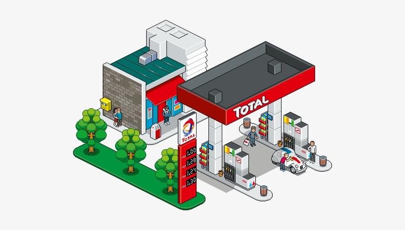 Type Illustration, Art Illustrations, Pixel Art Background, - Gasoline Station Clip Art, transparent png download