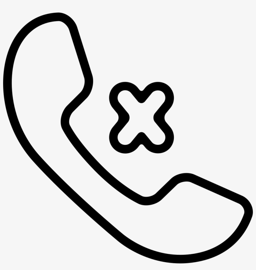 Auricular Of Phone And Cross Sign Outlines Comments - Llamada, transparent png download