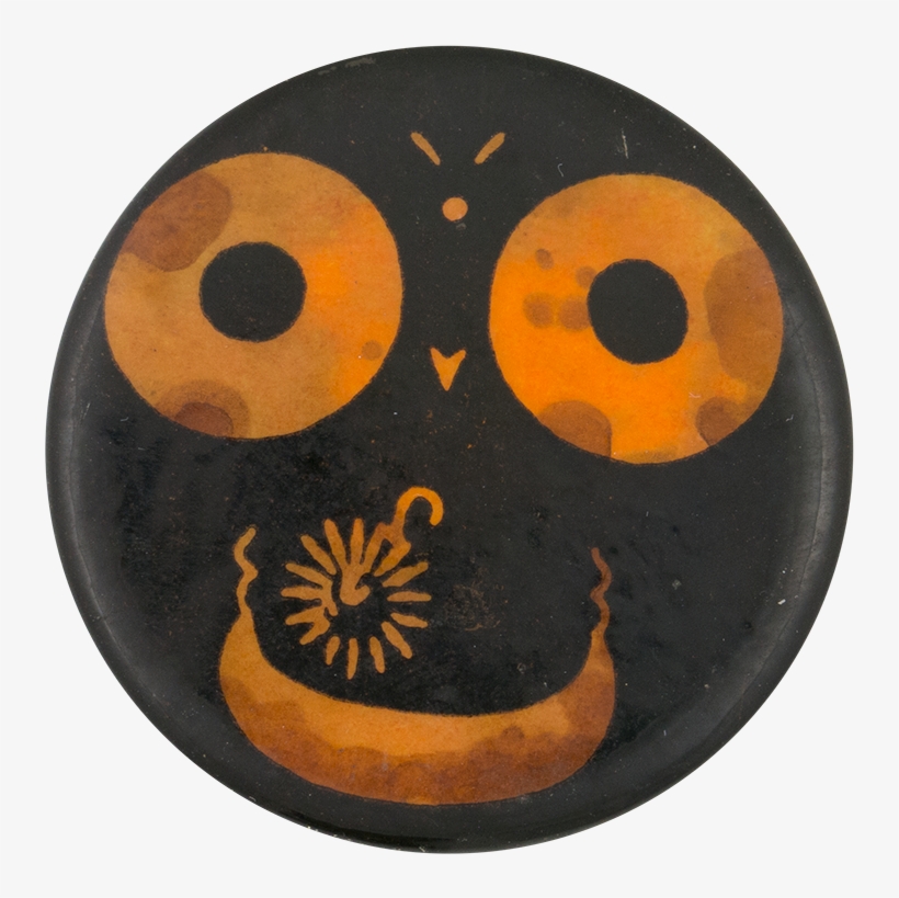 Orange And Black Face Smileys Button Museum - Jack-o'-lantern, transparent png download