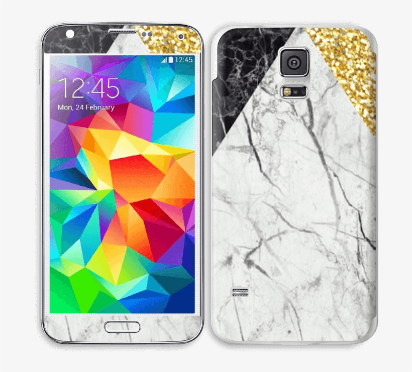 A Mix Of Marbles And Gold Glitter Printed On A Fabulous - Samsung Galaxy S5 Mini, transparent png download