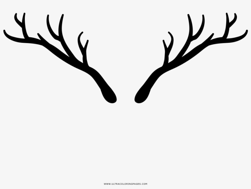 Deer Horns Coloring Page - Stock Illustration, transparent png download