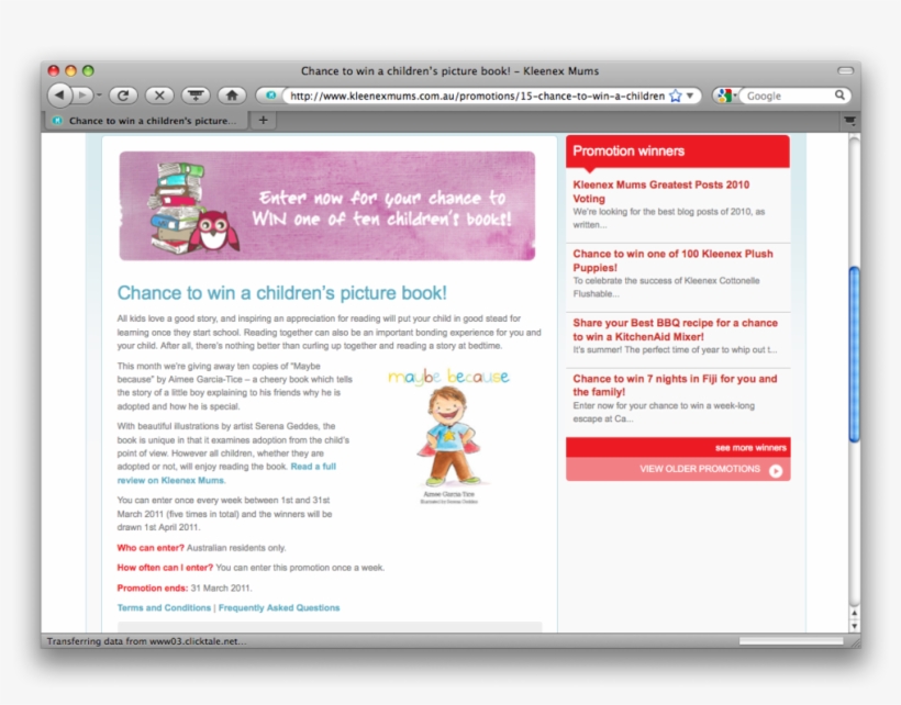 Kleenex Mums Promo Page, transparent png download