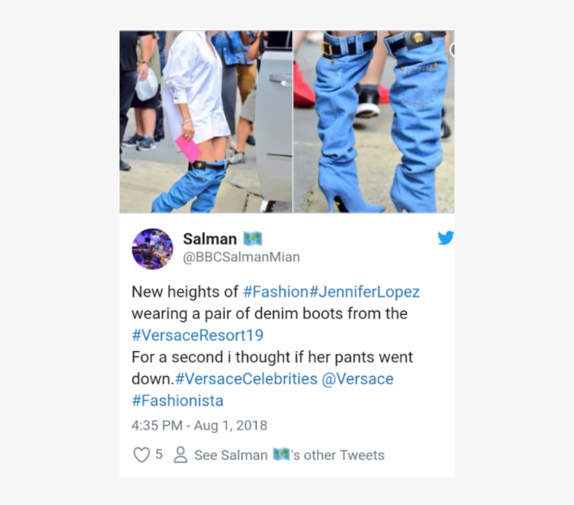 While Many People Were Confused And Some Thought That - Jennifer Lopez Denim Boots, transparent png download