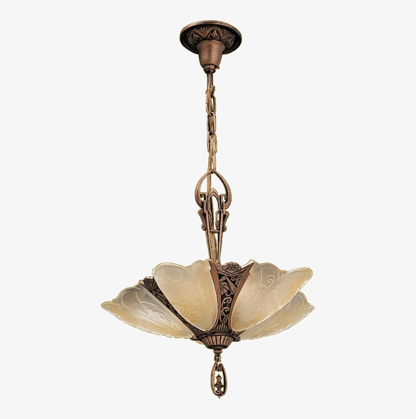 Art Deco Glass Slipper Chandelier For The Master Bath - Chandelier, transparent png download