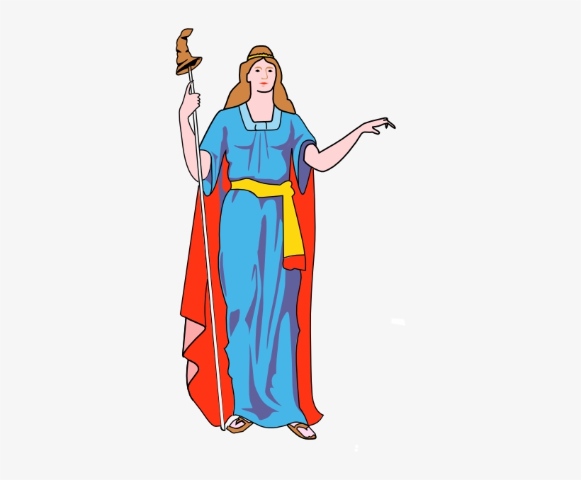 Lady Blue Dress Clip Art Free Vector 4vector Chaznc - Roman Woman Clip Art, transparent png download