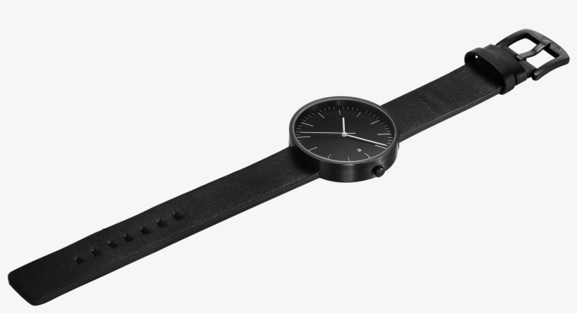 Break Leather Strap Black - Analog Watch, transparent png download