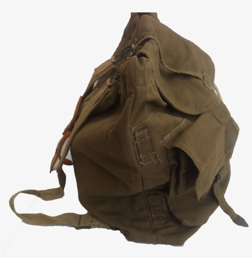 Green Canvas Backpack Leather Strap - Handbag, transparent png download