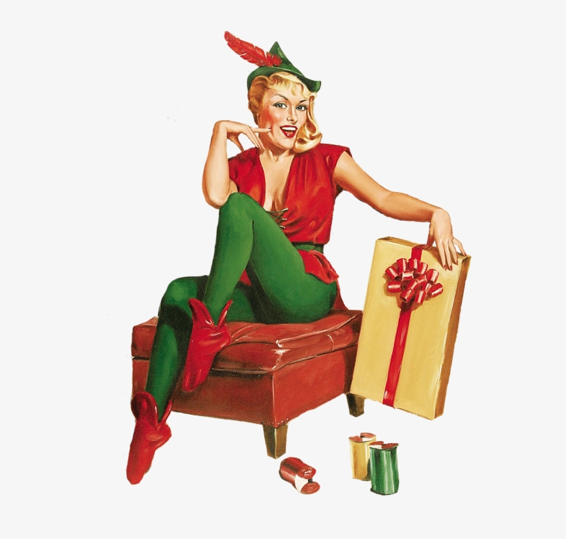 Bleed Area May Not Be Visible - Elvgren Pin Ups Christmas, transparent png download