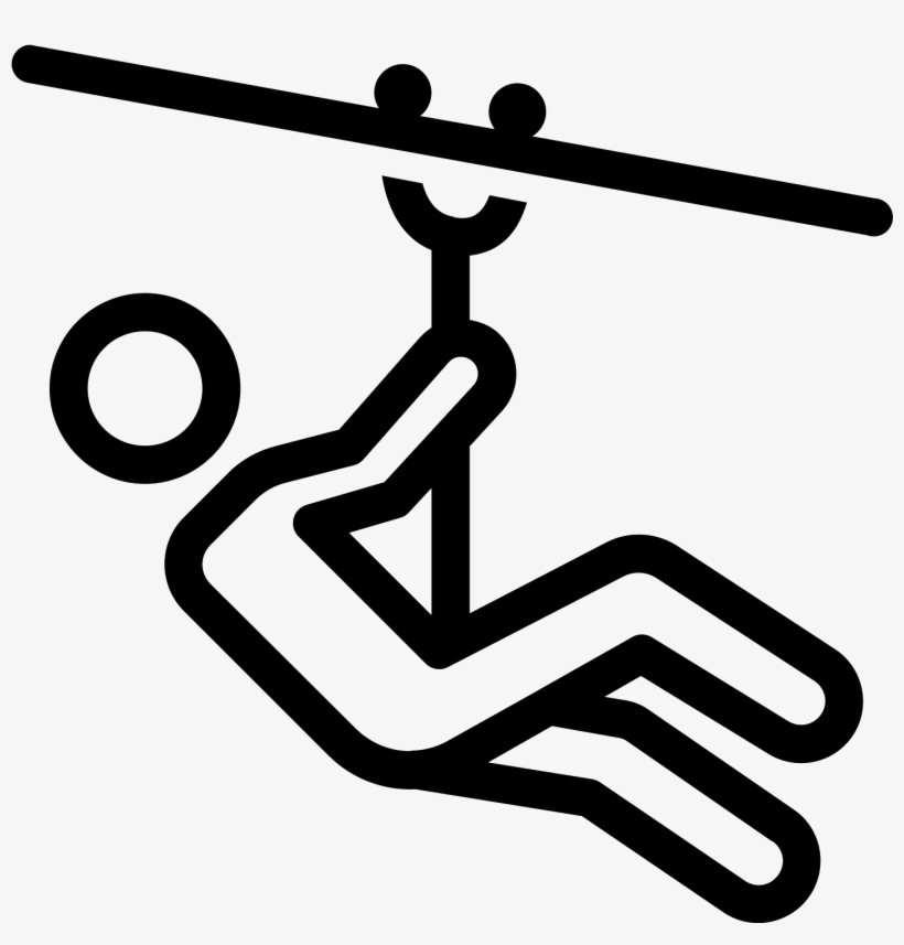 This Icon Depicts Ziplining - Zip Line Black And White, transparent png download