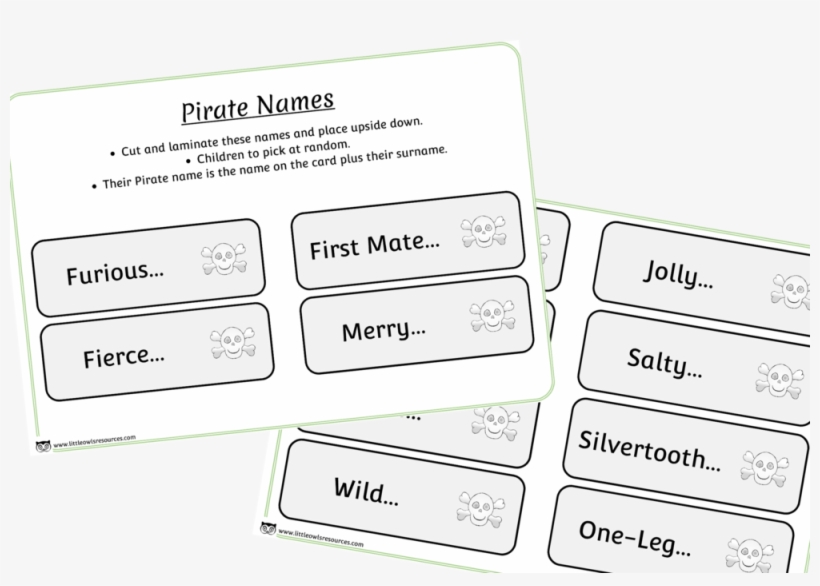 Pirate Names Role-play Activity/prompt Cards/game - Piracy, transparent png download