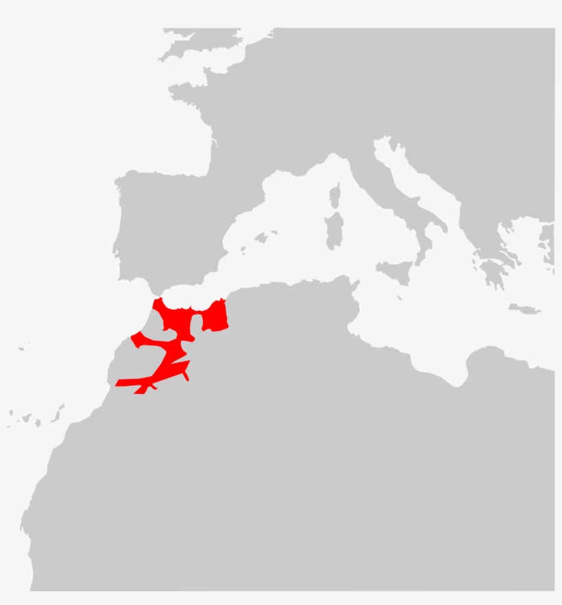 Timon Tingitanus Range Map - Map Of The Mediterranean Vector, transparent png download