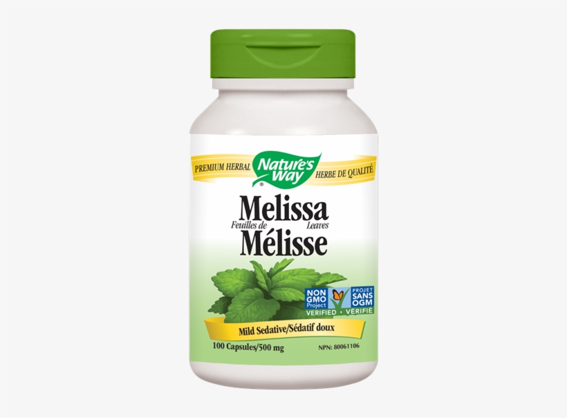 Melissa Leaves - Nature's Way Melissa Leaves - 500 Mg - 100 Capsules, transparent png download