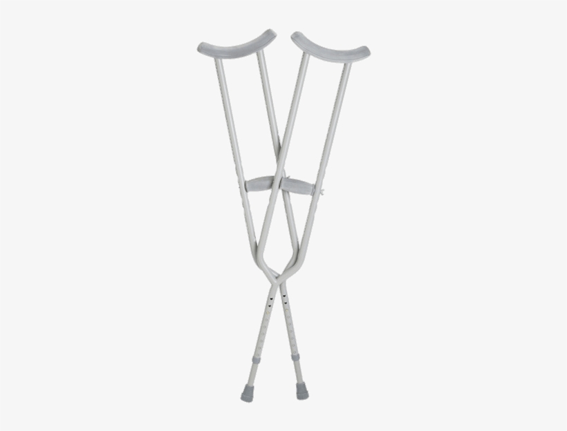 Crossed Underarm Crutches - Metal Crutches, transparent png download