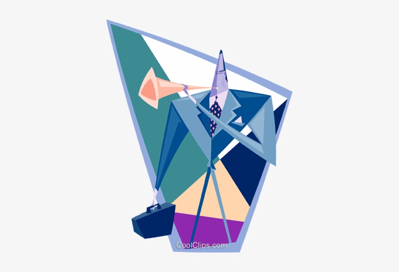 Businessman Talking On A Bull Horn Royalty Free Vector - Triangle, transparent png download