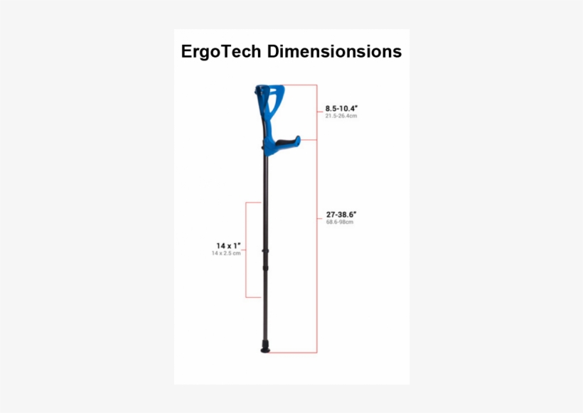 Ergotech Elbow Crutches - Ergotech Forearm Crutches White 215-09 Forearm Crutches, transparent png download