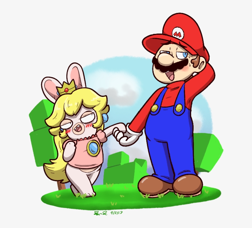 So I Like The Rabbids Game I Love Rabbid Peach Is This - Rabbid Peach And Mario, transparent png download