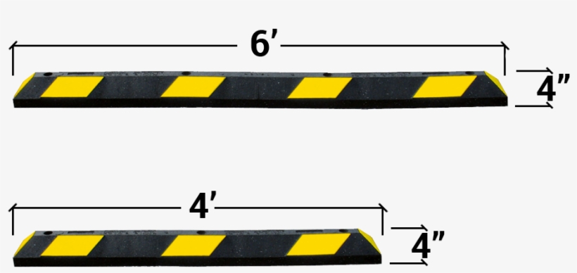 Info-graphic Of 6' And 4' Parking Curb - Slope, transparent png download