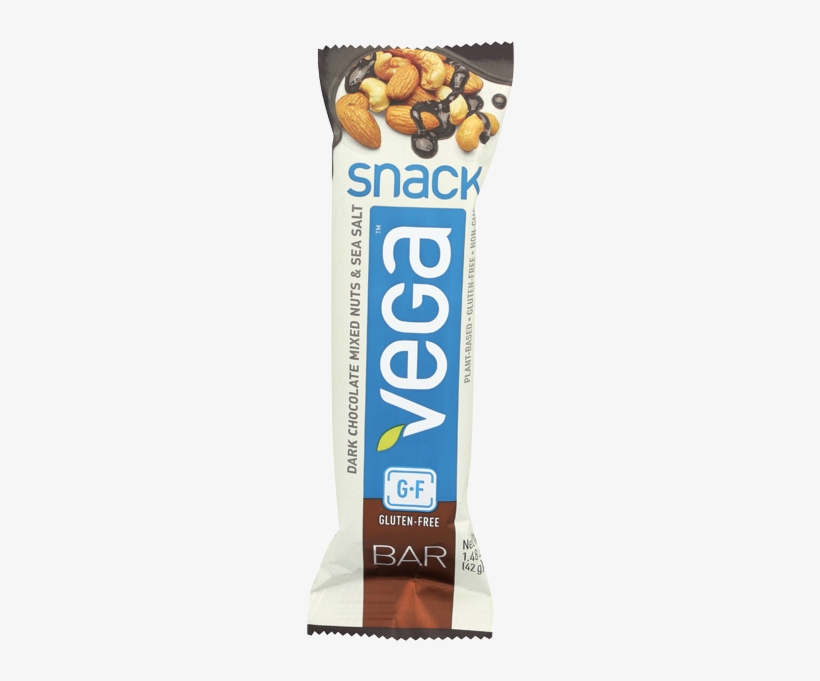 Vega Snack Dark Chocolate Mixed Nuts Bar-42 G - Vega - Snack Bar Dark Chocolate Mixed Nuts, transparent png download
