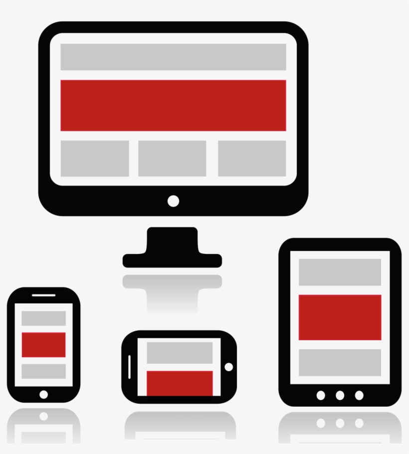 Diagramatic Representation Of Responsive Site On Different - Tablet Computer, transparent png download