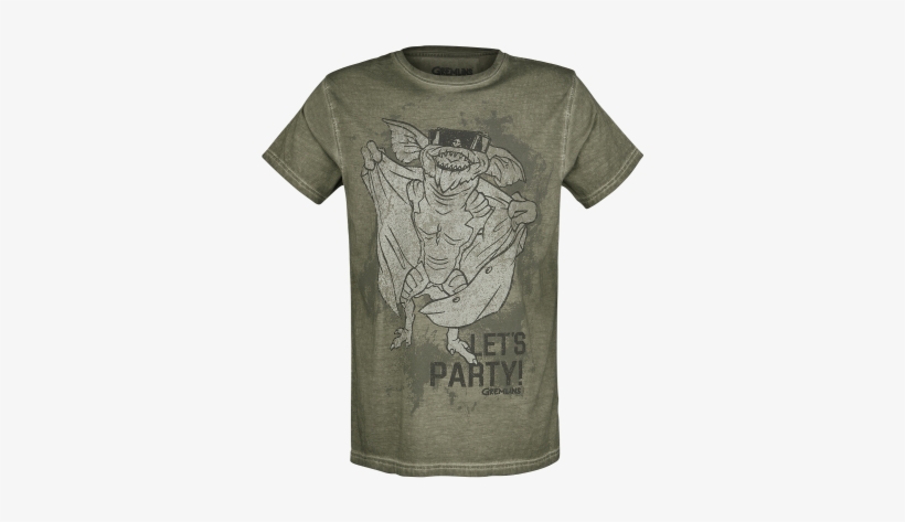 Let's Party Men T-shirt Olive 100% Cotton Gremlins - Gremlins T Shirt, transparent png download